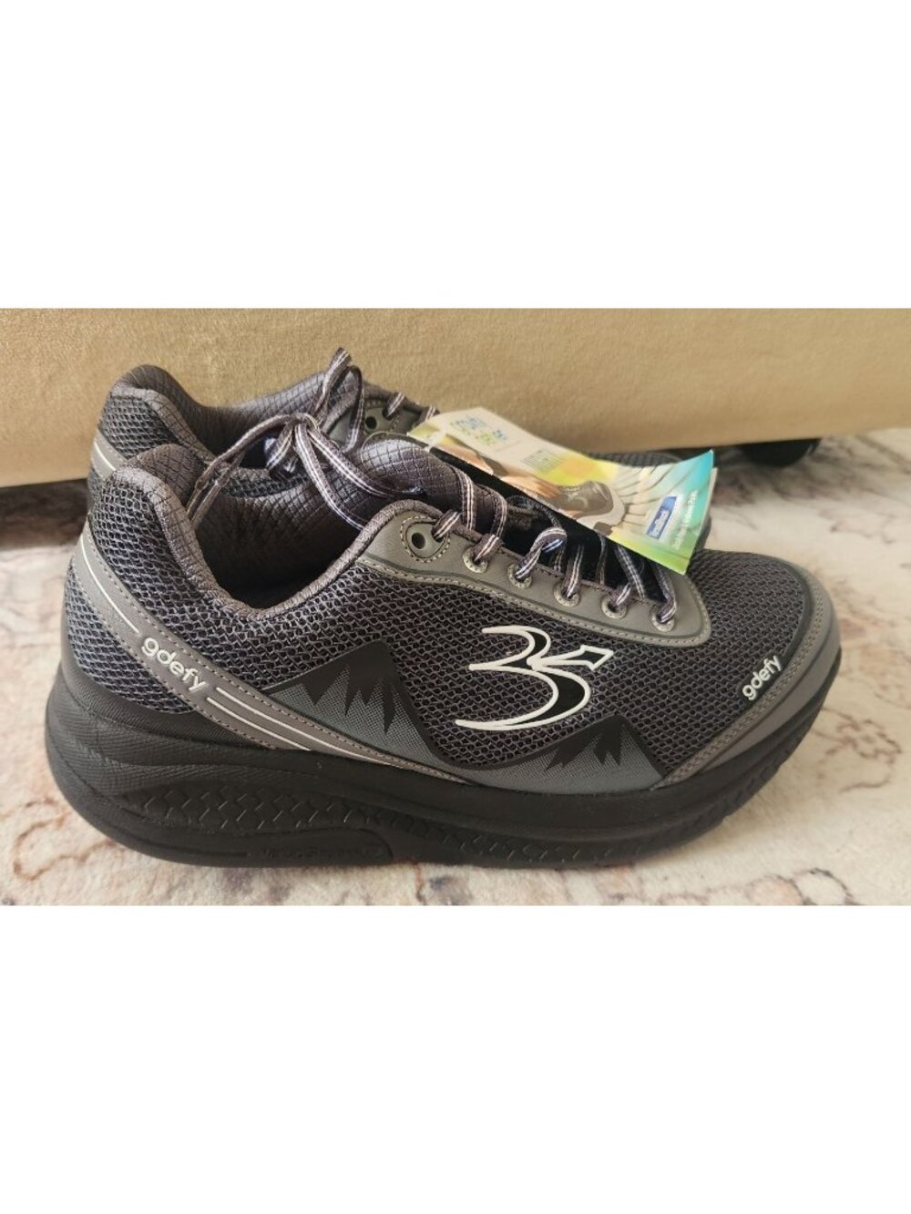 GDefy Women's Sz. 10.5W Blue Grey Mightly Walking Sneakers NWT